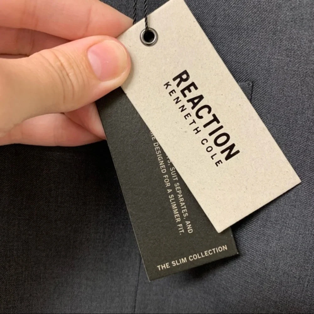 NWT Kenneth Cole Reaction Suit Jacket Dark Gray Two Button Closure Size‎ 46R
